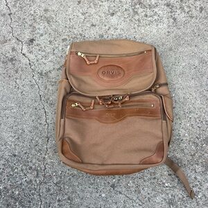 Orvis canvas Men's Backpack with leather trim